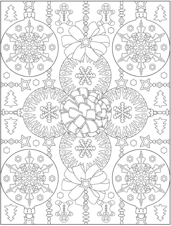 Detailed Christmas Balls | christmas unicorn coloring pages | christmas card coloring pages