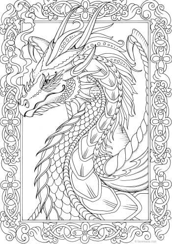 dragon mandala coloring pages | free printable dragon images | easy printable dragon coloring pages