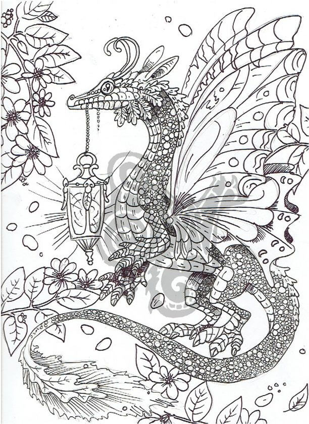 dragon mandala coloring pages | free printable dragon images | easy printable dragon coloring pages