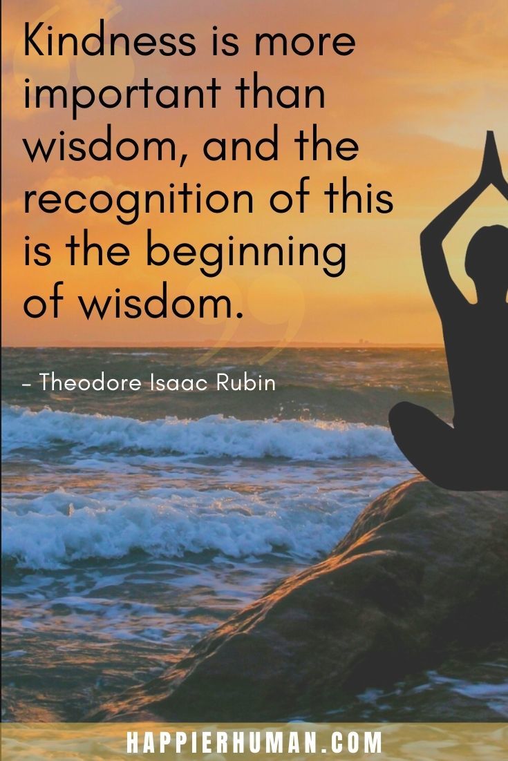 “Kindness is more important than wisdom, and the recognition of this is the beginning of wisdom.” – Theodore Isaac Rubin | be kind to unkind quotes | quotes on kindness and generosity