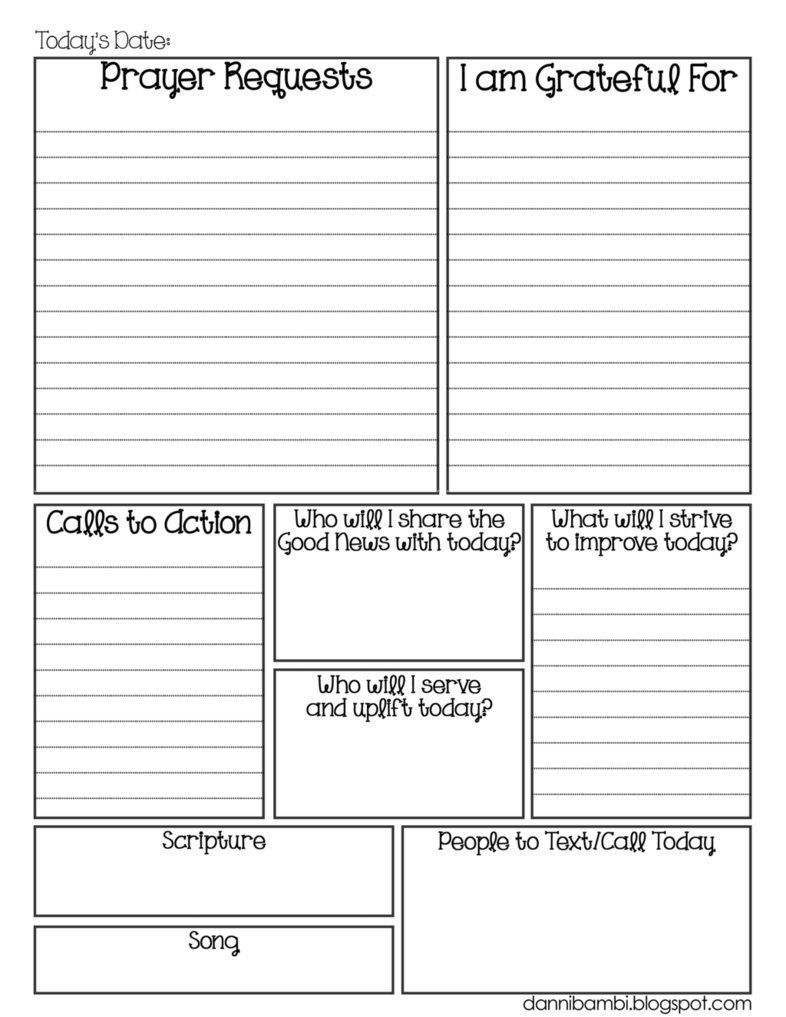 danni bambi | printable prayer list | prayer notebook examples