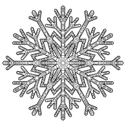 Snowflake Mandala 17th | snowflake coloring pages images | unicorn coloring pages