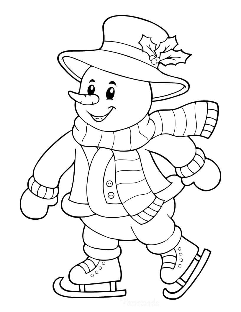 snowman hat coloring pages | snowman and penguin coloring pages | images of snowman coloring pages