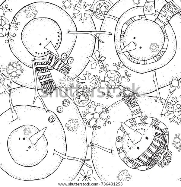 snowman head coloring pages | snowman mask coloring pages | simple snowman coloring page