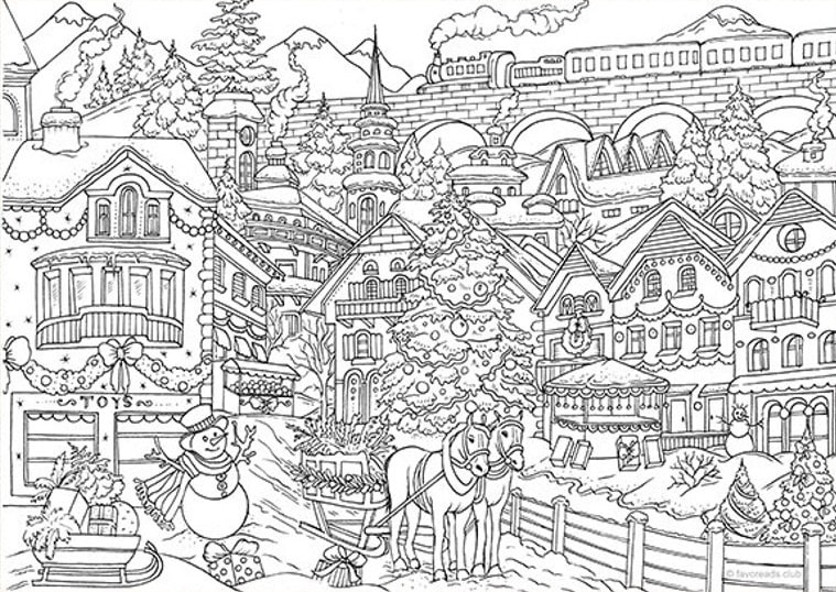christmas coloring pages for adults online | christmas coloring pages for adults pdf free | nightmare before christmas coloring pages for adults